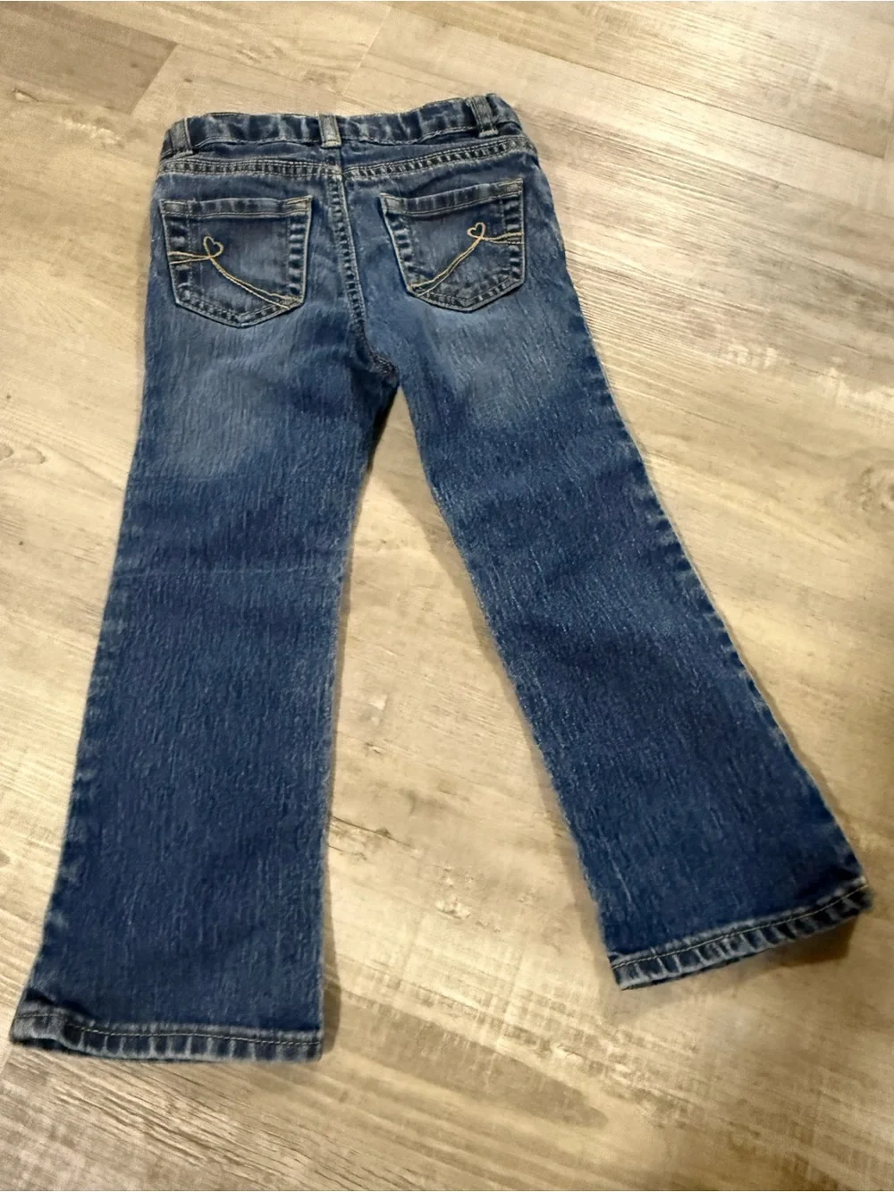 Place Girls Dark Blue Denim Jeans with Heart Stitch